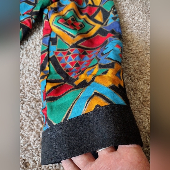 Lady Carol Of New York Vintage Geometric Open Front Blazer Jacket Size 14 - Picture 6 of 10